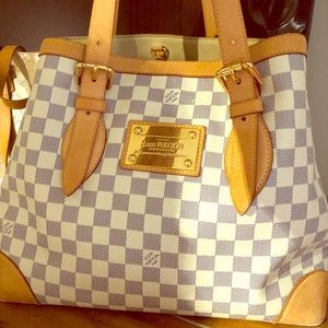 Authentic Louis Vuitton Damier Azur Hampstead PM